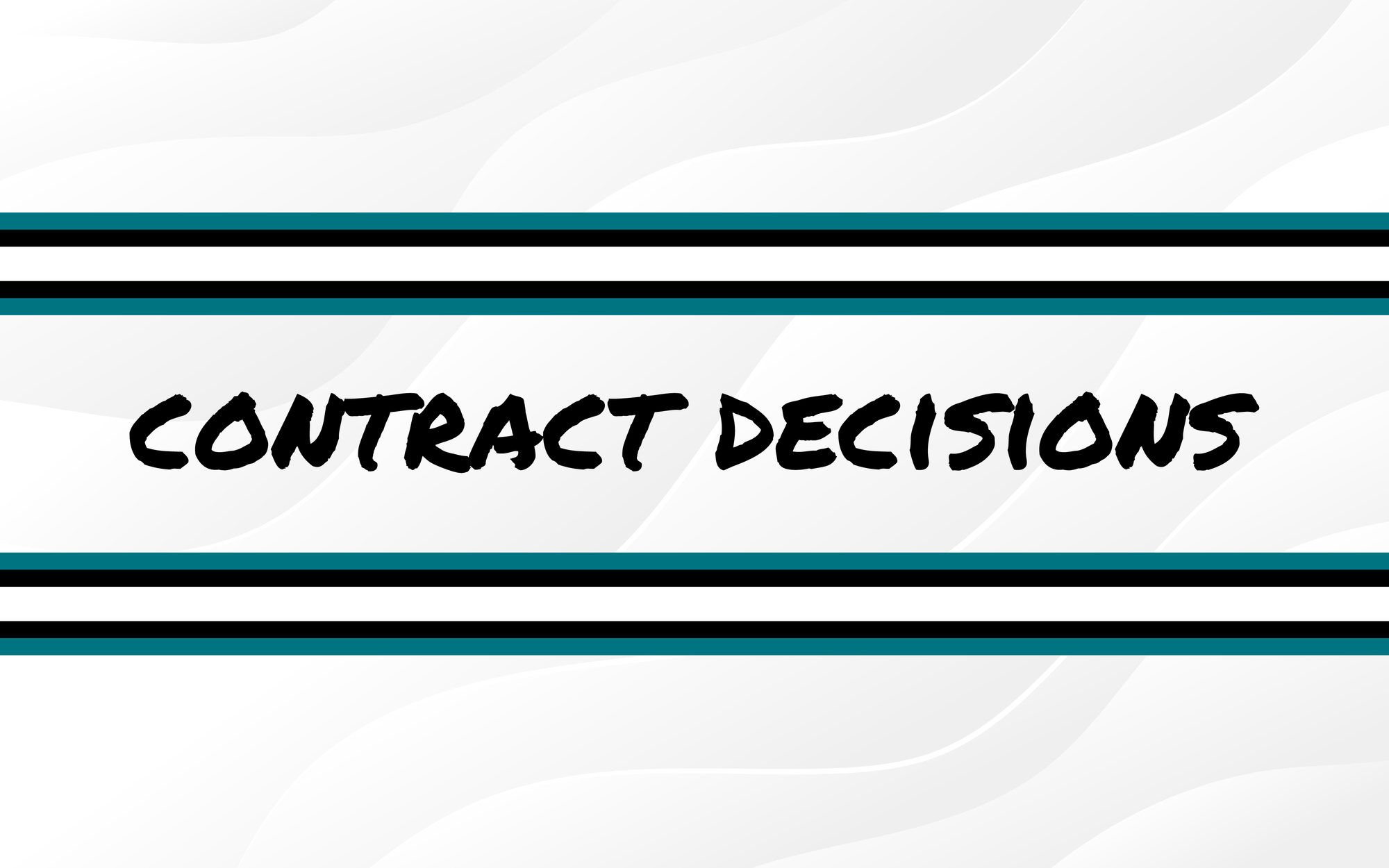 The Sharks Most Interesting Contract Decisions